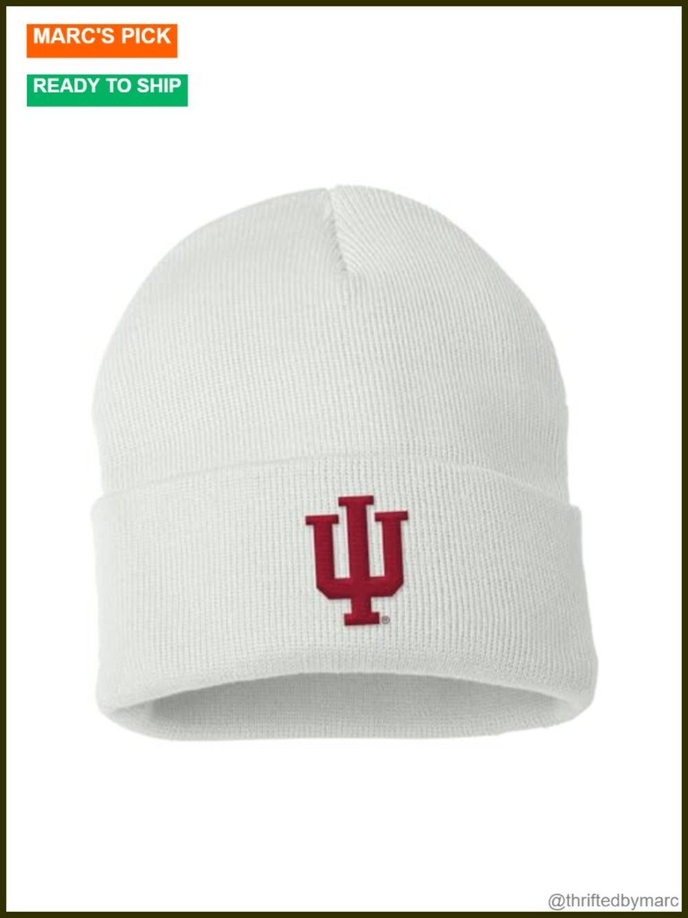 NCAA Indiana Hoosiers Solid Knit Cuffed Beanie Acrylic Unisex